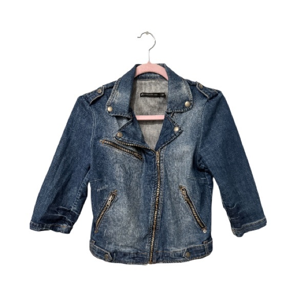 Zara Jackets & Blazers - Zara Women’s Denim Jacket/Vest Size Medium, Zipper Details, Distressed